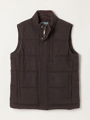 FatFace Brown Tarn Herringbone Wool Mix Gilet - Image 6 of 6