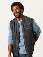 FatFace Charcoal Grey Wyre Quilted Gilet - Image 1 of 6