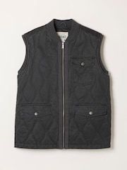 FatFace Wyre Charcoal Grey Quilted Utility Vest - Image 7 of 7
