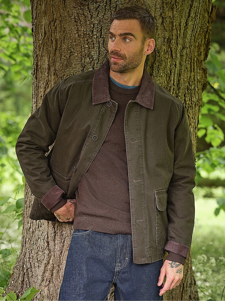 FatFace Khaki Green Canvas Barn Jacket - Image 1 of 8 FatFace Khaki Green Canvas Barn Jacket - Image 1 of 8