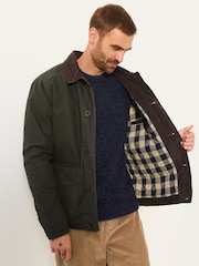 FatFace Khaki Green Canvas Barn Jacket - Image 4 of 8