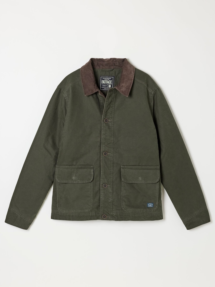 FatFace Khaki Green Canvas Barn Jacket - Image 8 of 8 FatFace Khaki Green Canvas Barn Jacket - Image 8 of 8