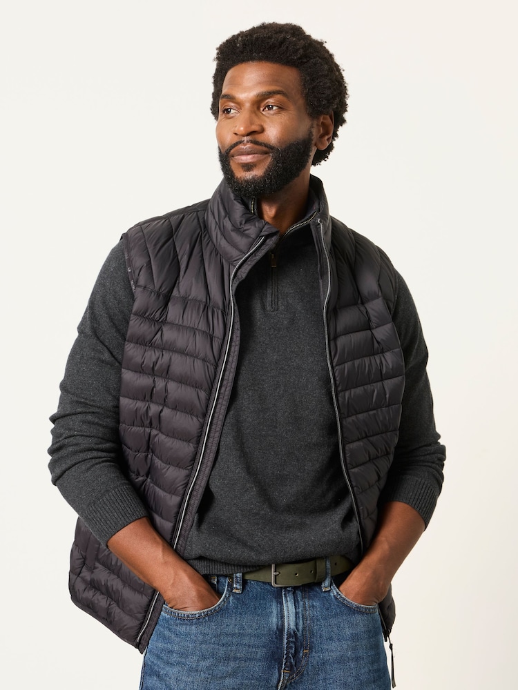 FatFace Dartmouth Black Lightweight Quilted Gilet - Image 1 of 7