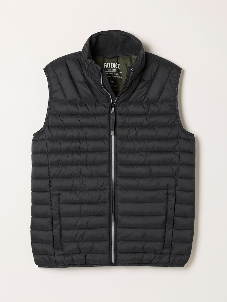 FatFace Dartmouth Black Lightweight Quilted Gilet - Image 7 of 7