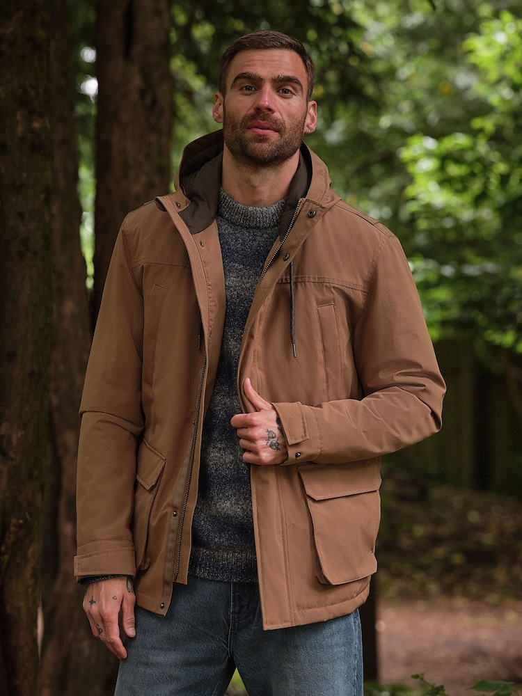 FatFace Bala Dark Natural Waterproof Jacket - Image 1 of 8