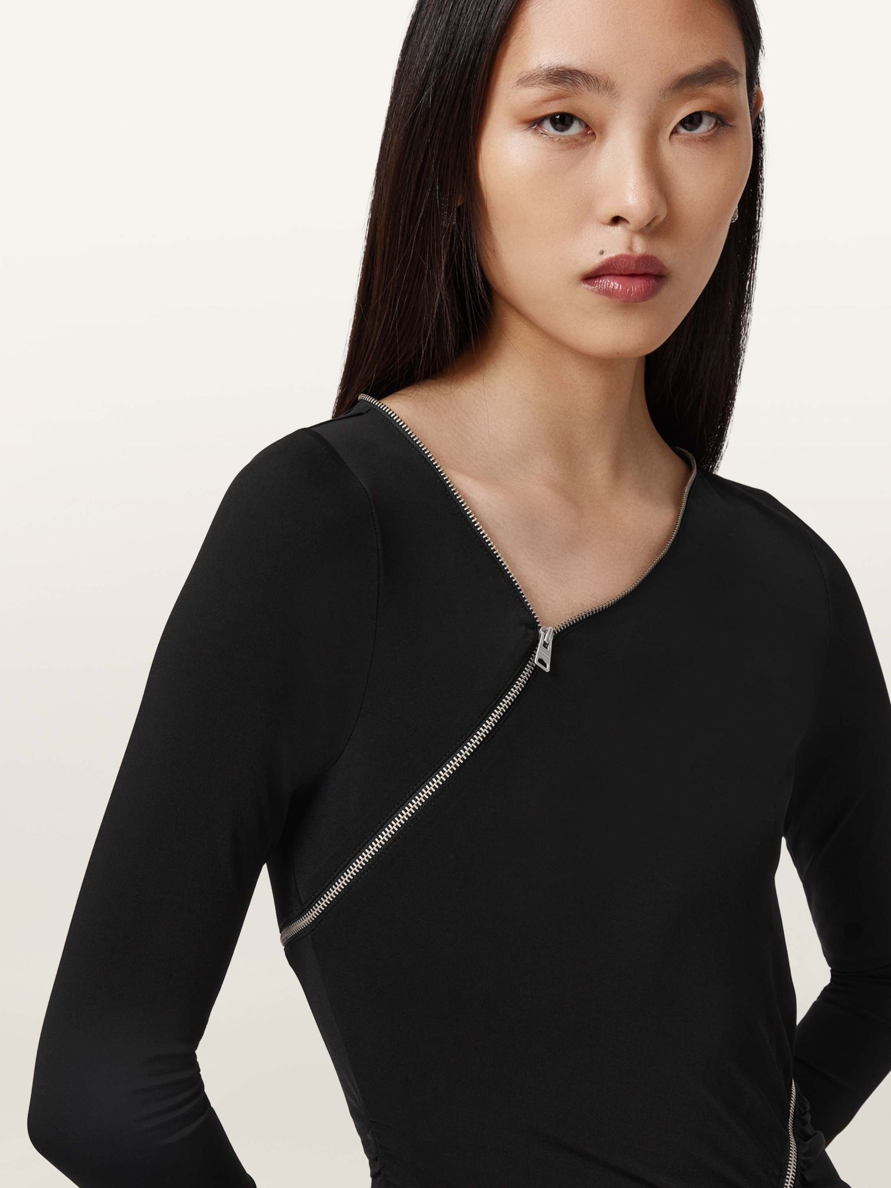 Buy AllSaints Black Elsie Zipper Dress from Next USA