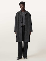 AllSaints Grey Duke Coat - Image 6 of 7