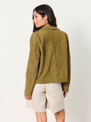 FatFace Green Petite Suede Jacket - Image 2 of 6