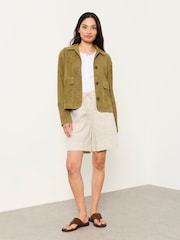 FatFace Green Petite Suede Jacket - Image 3 of 6