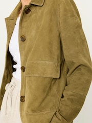 FatFace Green Petite Suede Jacket - Image 4 of 6