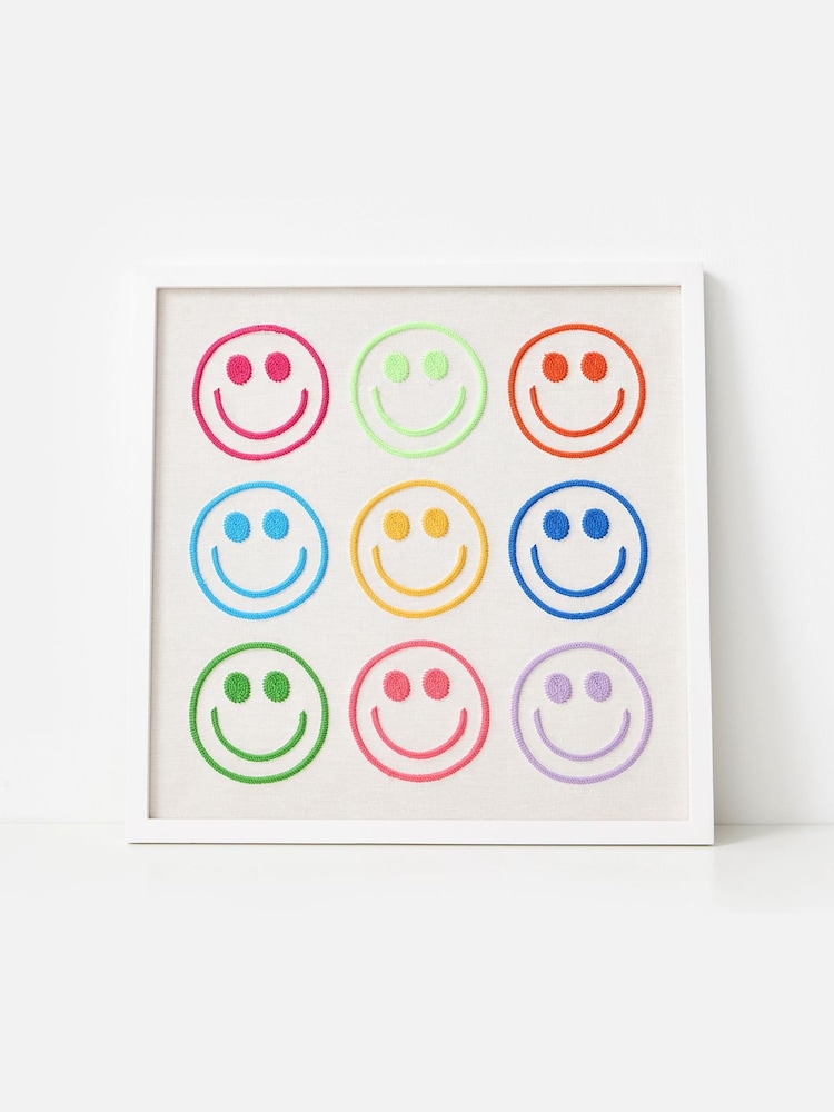 Oliver Bonas White Embroidered Bows Framed Wall Art - Image 1 of 4 Oliver Bonas White Embroidered Bows Framed Wall Art - Image 1 of 4