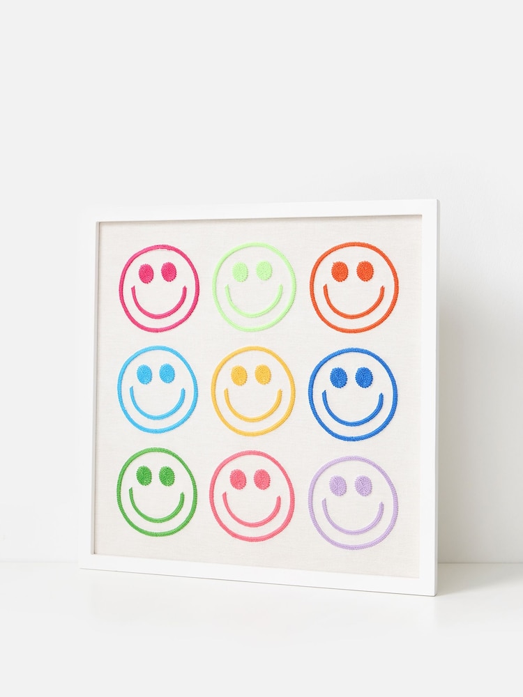 Oliver Bonas White Embroidered Bows Framed Wall Art - Image 2 of 4 Oliver Bonas White Embroidered Bows Framed Wall Art - Image 2 of 4