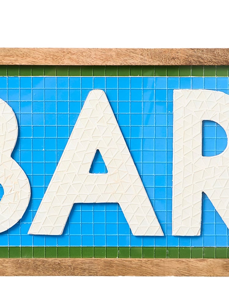 Oliver Bonas Blue Bar Framed Mosaic Wall Art - Image 4 of 4 Oliver Bonas Blue Bar Framed Mosaic Wall Art - Image 4 of 4