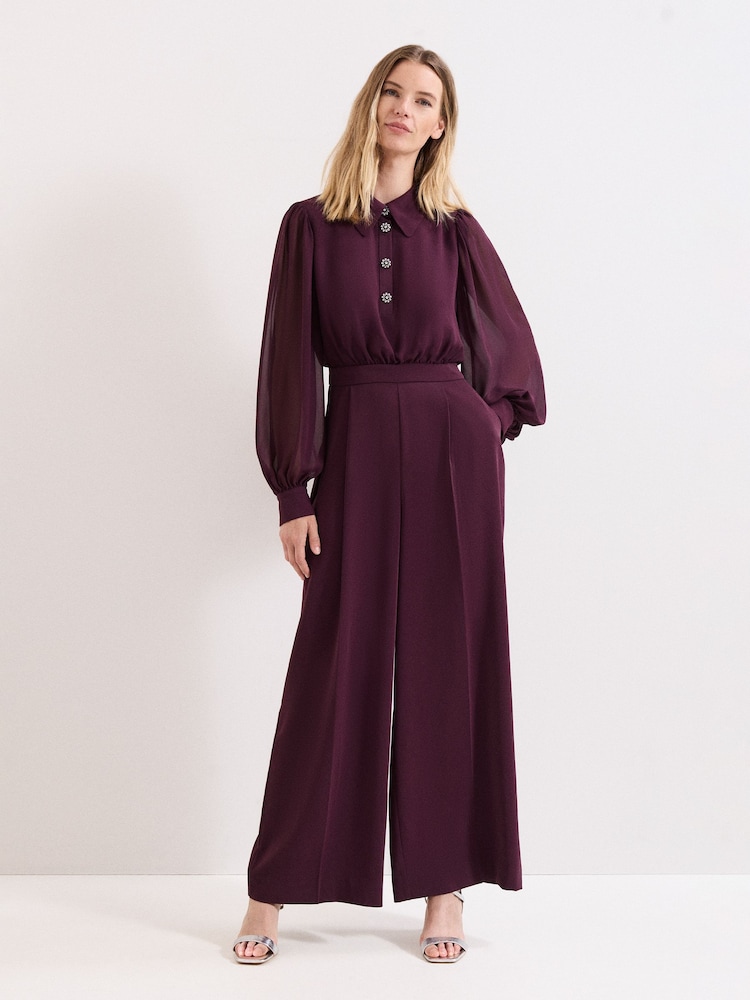 Phase Eight Red Petite Emily Burgundy Jumpsuit - Image 1 of 7