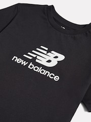 New Balance Black Stacked Logo T-Shirt & Shorts Set - Image 10 of 11