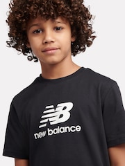 New Balance Black Stacked Logo T-Shirt & Shorts Set - Image 6 of 11