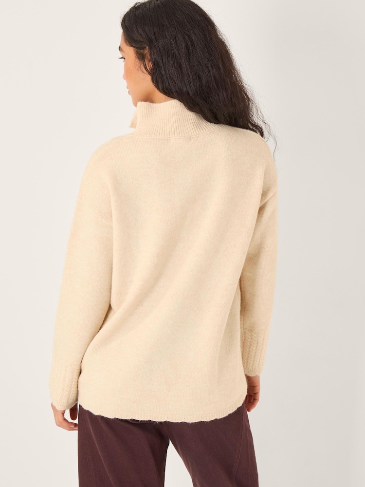 Monsoon Natural Em Floral Embroidered Knit Jumper - Image 2 of 5