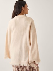 Monsoon Natural Fay Fringe Trim Poncho - Image 2 of 5