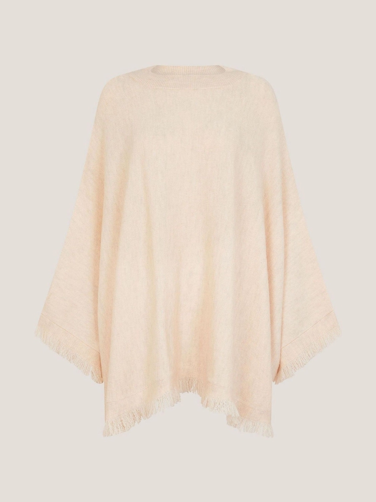 Monsoon Natural Fay Fringe Trim Poncho - Image 5 of 5 Monsoon Natural Fay Fringe Trim Poncho - Image 5 of 5