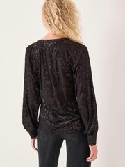 Monsoon Black Dory Sparkle Devoré Shirt - Image 2 of 5
