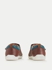 Start-Rite Playhouse Boys Leather Rip-Tape Casual Trainer Style First Walking Brown Shoes - Image 4 of 6