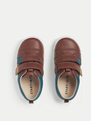 Start-Rite Playhouse Boys Leather Rip-Tape Casual Trainer Style First Walking Brown Shoes - Image 5 of 6