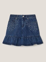 Monsoon Blue Jewel Heat Seal Denim Skirt - Image 1 of 3