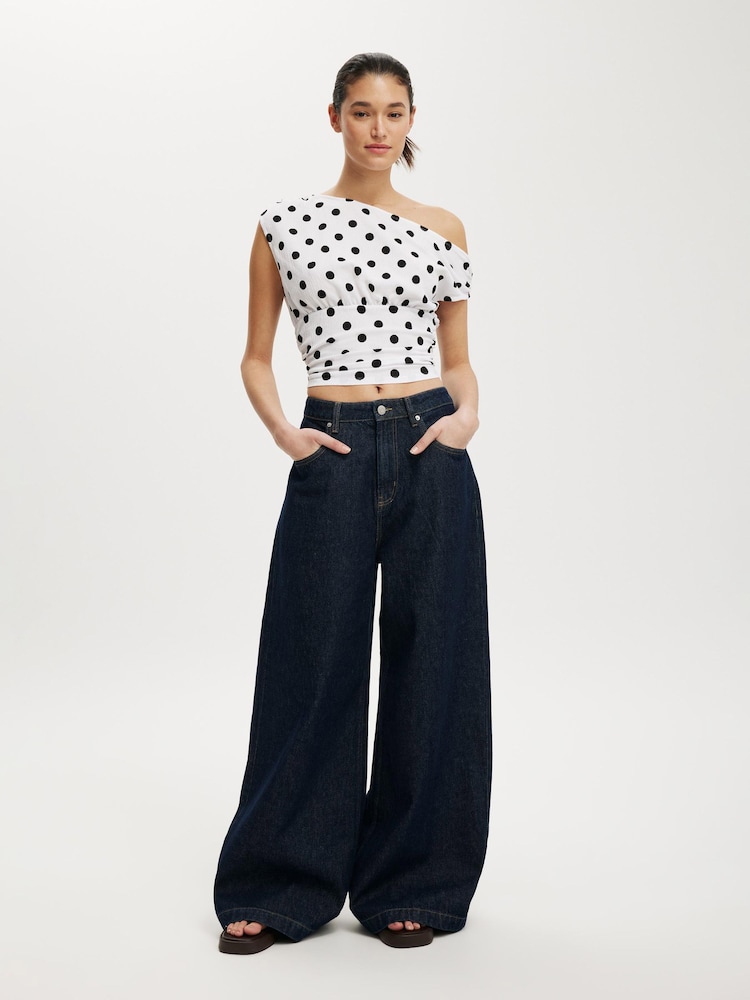 Cotton On Dark Blue 91 Wide Leg Jeans - Image 1 of 8