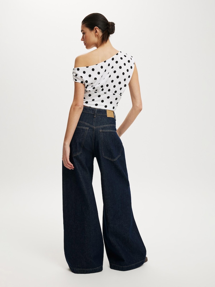 Cotton On Dark Blue 91 Wide Leg Jeans - Image 2 of 8