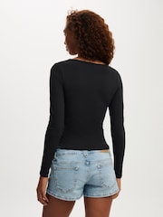 Cotton On Black Hold Me Long Sleeve Top - Image 2 of 4