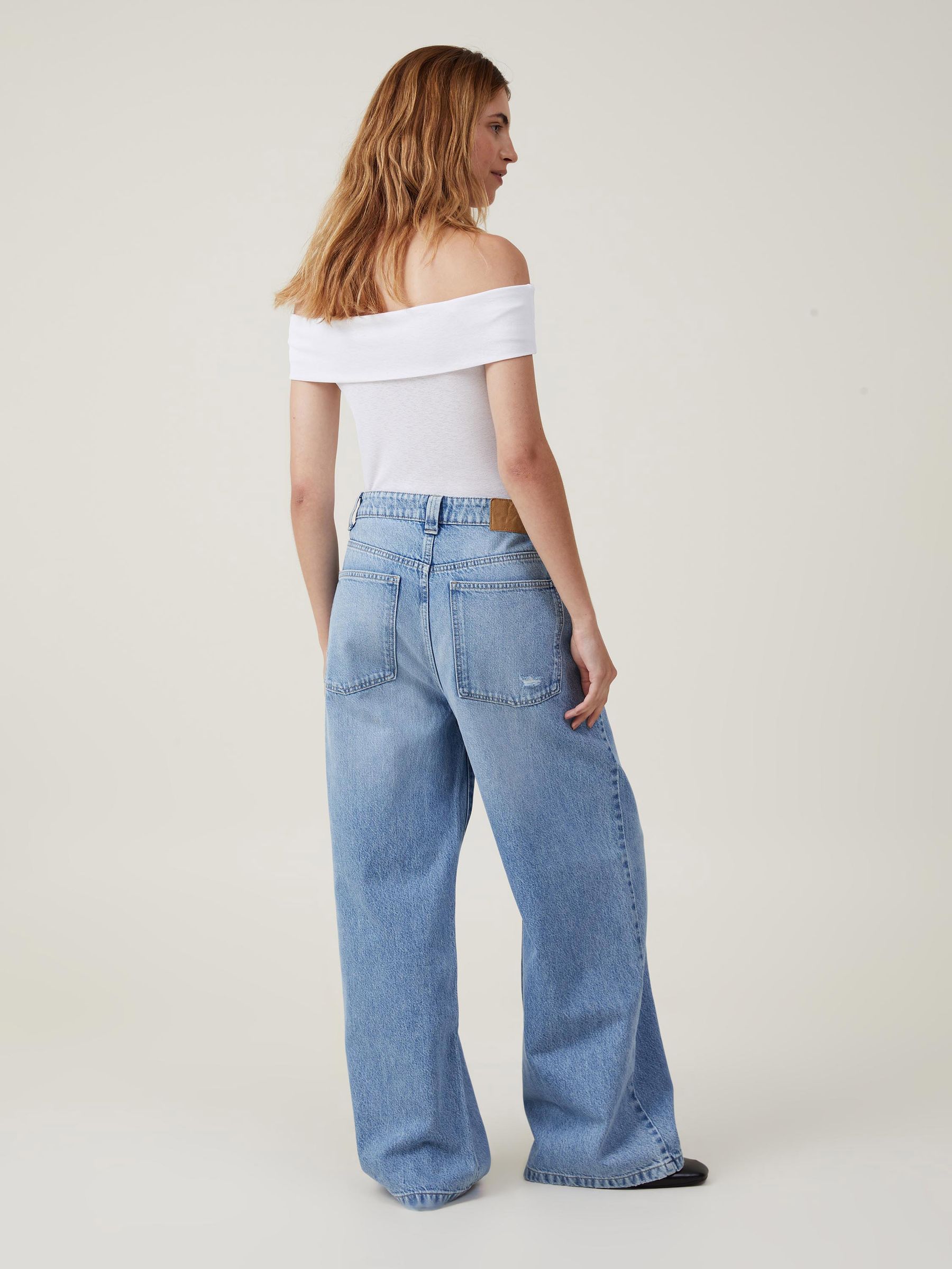 Buy Cotton On Light Blue Low Rise Super Baggy 100% Cotton Jeans