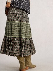 White Stuff Black Mabel Mixed Print Skirt - Image 3 of 6