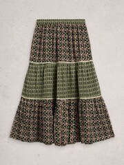 White Stuff Black Mabel Mixed Print Skirt - Image 6 of 6