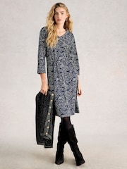 White Stuff Blue Tallie Jersey Dress - Image 1 of 6