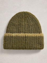 White Stuff Green Emma Knitted Beanie - Image 2 of 2