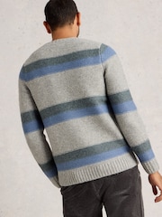 White Stuff Grey Breton Stripe Crew Neck Jumper - Image 3 of 6