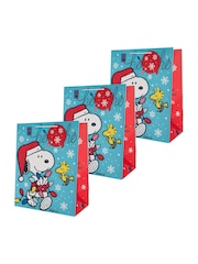 Hallmark Blue 3 Large Peanuts Snoopy Christmas Gift Bags - Image 2 of 5