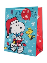 Hallmark Blue 3 Large Peanuts Snoopy Christmas Gift Bags - Image 3 of 5