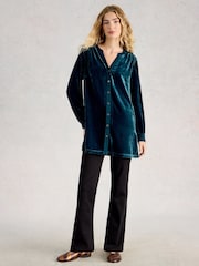 White Stuff Green Olive Velvet Tunic - Image 1 of 6