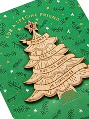 Hallmark Green Special Friend Wooden Keepsake Christmas Card - Image 6 of 6