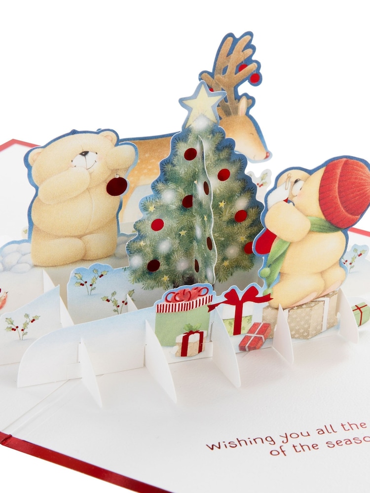 Hallmark Blue 3D Pop Up Forever Friends Reindeer Christmas Card - Image 2 of 5 Hallmark Blue 3D Pop Up Forever Friends Reindeer Christmas Card - Image 2 of 5