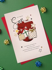 Hallmark Cream Son Special Sentiment Christmas Card - Image 1 of 6