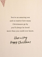 Hallmark Cream Son Special Sentiment Christmas Card - Image 5 of 6