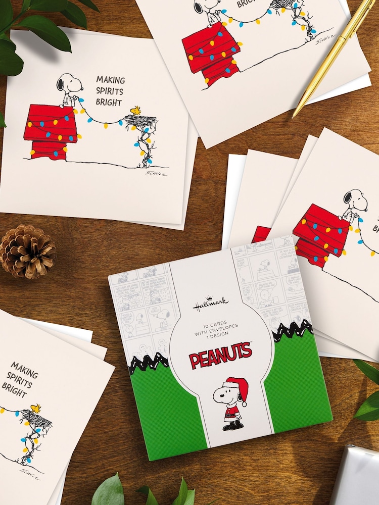 Hallmark White 10 Pack Peanuts Snoopy Christmas Cards 1 Design - Image 1 of 5 Hallmark White 10 Pack Peanuts Snoopy Christmas Cards 1 Design - Image 1 of 5