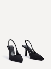 Linzi Black Fling Slingback Court Style Heel Shoes - Image 3 of 6