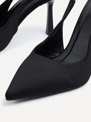 Linzi Black Fling Slingback Court Style Heel Shoes - Image 5 of 6
