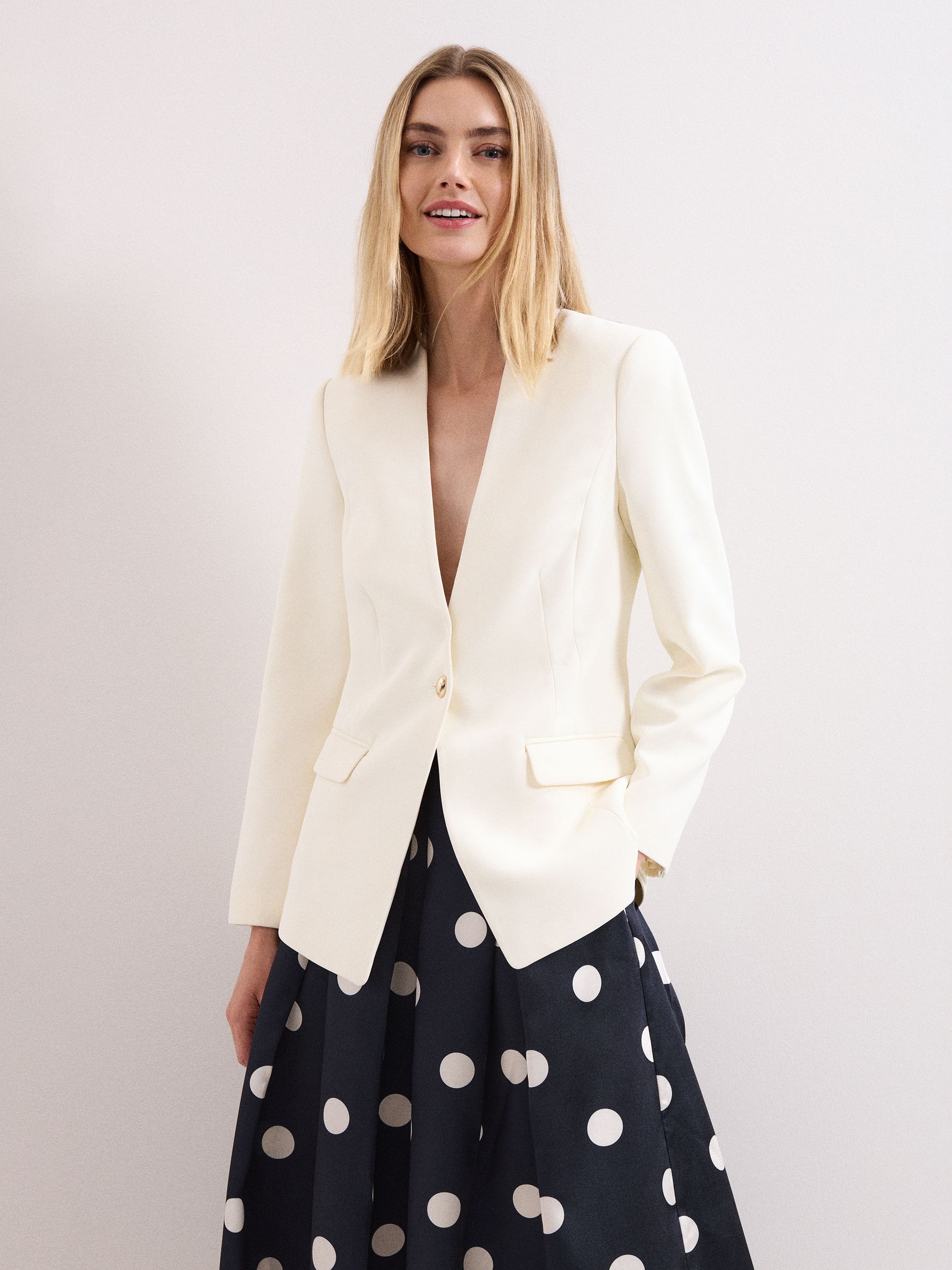 Phase Eight Women's White Ivory Twill Blazer