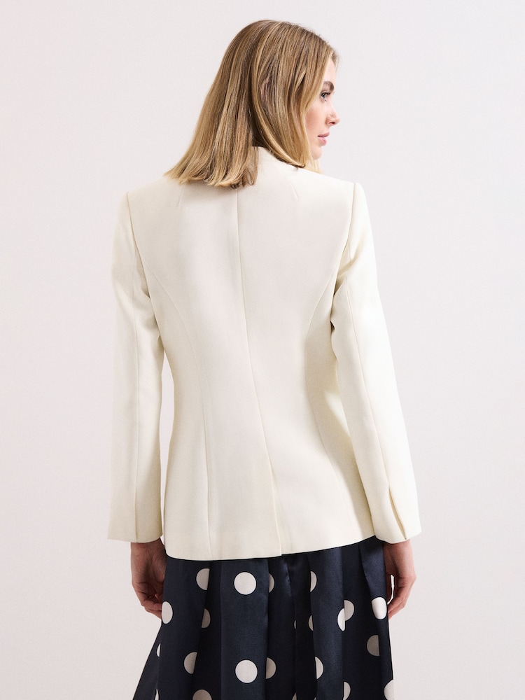 Phase Eight Ivory Twill Blazer - תמונה 2 מתוך 7