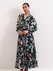 Phase Eight Blue Petite Rosa Floral Dress - Image 3 of 6