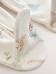 Neutral Dinosaur Two Way Zip Baby Sleepsuits 3 Pack (0-2yrs) - Image 13 of 13
